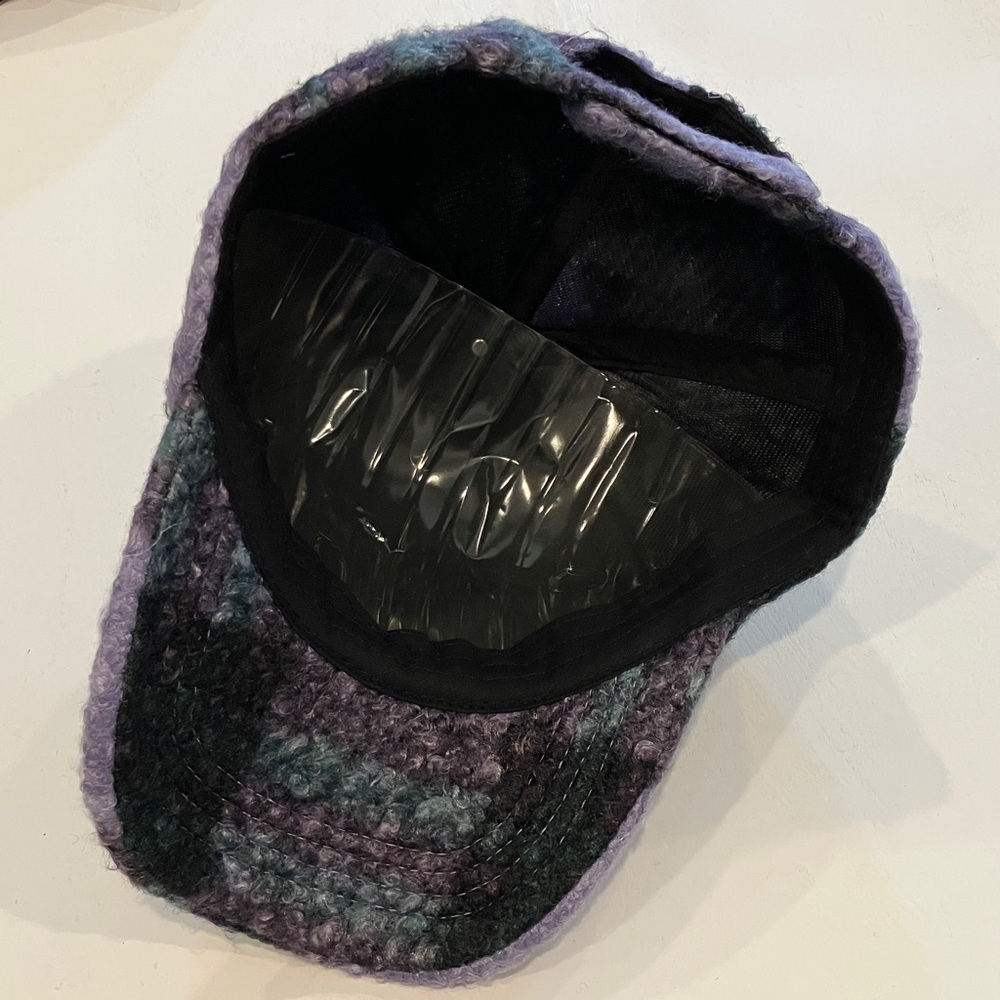 Purple & Green Textured Plaid Cap - Picture 8 of 10